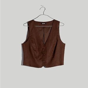 Madewell 100% Linen Katrina Crop Vest Top